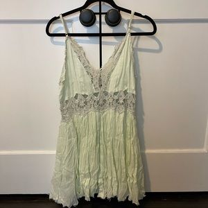 Light Green Mini Lace Dress